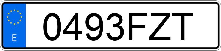 Numer rejestracyjny 0493FZT posiada FORD TRANSIT CONNECT