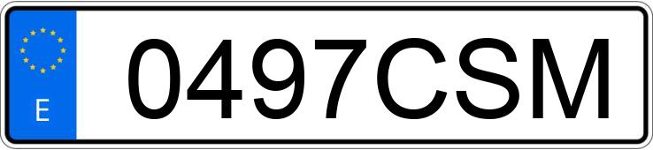 Numer rejestracyjny 0497CSM posiada PEUGEOT 206