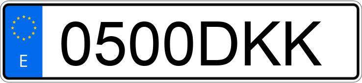 Numer rejestracyjny 0500DKK posiada HONDA ACCORD