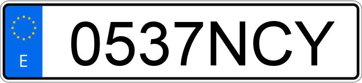 Numer rejestracyjny 0537NCY posiada VOLKSWAGEN TRANSPORTER