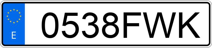 Numer rejestracyjny 0538FWK posiada MAZDA MAZDA6