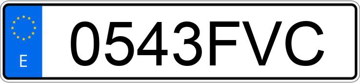 Registreringsnumret 0543FVC har PEUGEOT 307