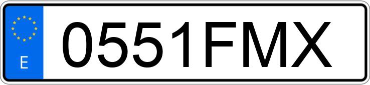 Numer rejestracyjny 0551FMX posiada VOLKSWAGEN GOLF