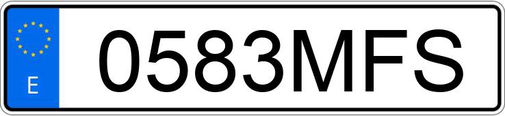 Numer rejestracyjny 0583MFS posiada MG EHS
