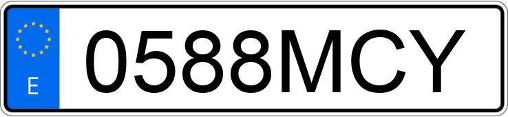 Numer rejestracyjny 0588MCY posiada MERCEDES C (206)