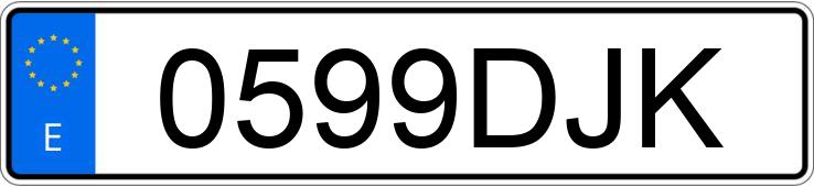 Numer rejestracyjny 0599DJK posiada MITSUBISHI FUSO CANTER