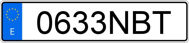 Numer rejestracyjny 0633NBT posiada VOLKSWAGEN CROSSTOURAN