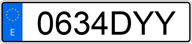 Numer rejestracyjny 0634DYY posiada VOLKSWAGEN GOLF