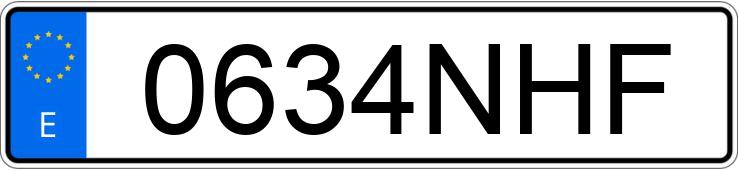 Numer rejestracyjny 0634NHF posiada MG HS