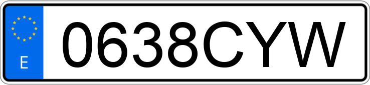 Numer rejestracyjny 0638CYW posiada FORD MONDEO