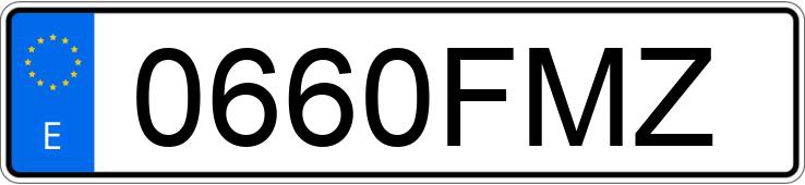Numer rejestracyjny 0660FMZ posiada OPEL ZAFIRA