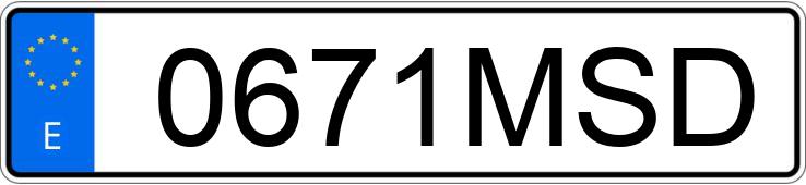 El número de registro 0671MSD tiene OPEL CORSA