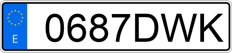 Numer rejestracyjny 0687DWK posiada OPEL COMBO