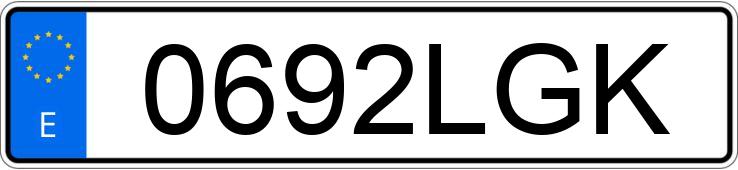 Numer rejestracyjny 0692LGK posiada VOLKSWAGEN GOLF