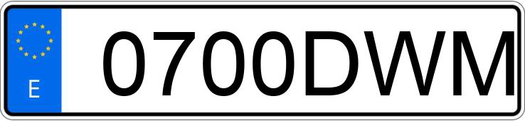 Numer rejestracyjny 0700DWM posiada BMW SERIE 5