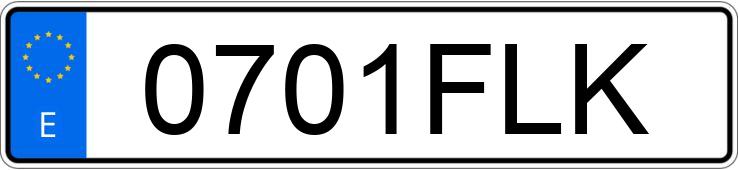 Numer rejestracyjny 0701FLK posiada FIAT PUNTO