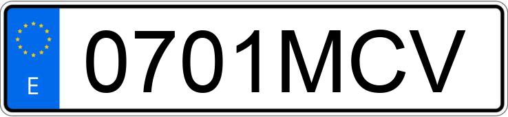 Numer rejestracyjny 0701MCV posiada NISSAN MICRA