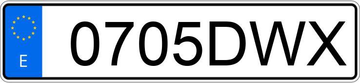 Numer rejestracyjny 0705DWX posiada TOYOTA AVENSIS