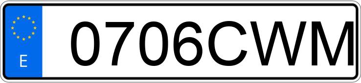Registreringsnummeret 0706CWM har BMW SERIE 3
