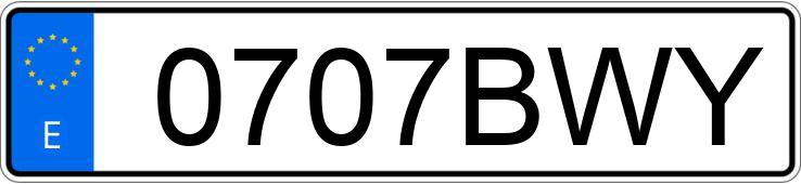 Numer rejestracyjny 0707BWY posiada SUZUKI VITARA Numer rejestracyjny 0707BWY posiada SUZUKI VITARA