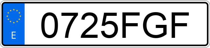 Numer rejestracyjny 0725FGF posiada PEUGEOT 307