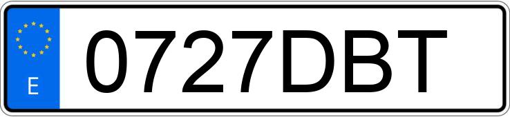 Numer rejestracyjny 0727DBT posiada TOYOTA YARIS