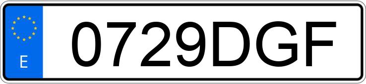Numer rejestracyjny 0729DGF posiada VOLKSWAGEN GOLF