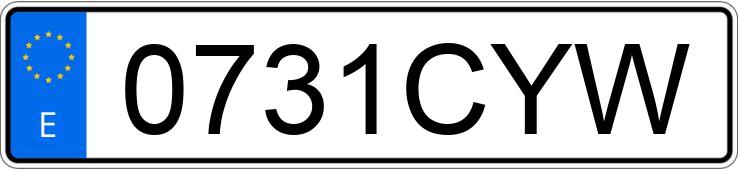 Numer rejestracyjny 0731CYW posiada PEUGEOT 206