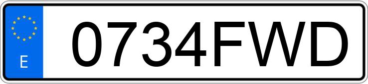 Numer rejestracyjny 0734FWD posiada VOLKSWAGEN MULTIVAN