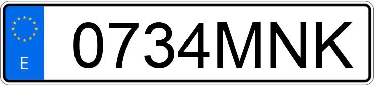 El número de registro 0734MNK tiene BMW X4