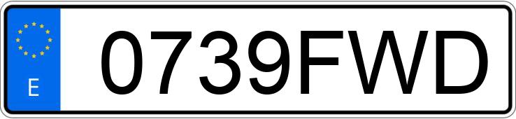 Numer rejestracyjny 0739FWD posiada OPEL ZAFIRA