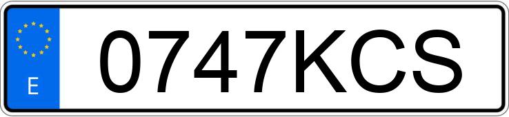 Numer rejestracyjny 0747KCS posiada VOLKSWAGEN TRANSPORTER