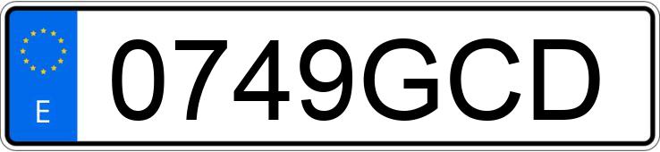 Numer rejestracyjny 0749GCD posiada FIAT PUNTO