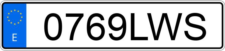 Numer rejestracyjny 0769LWS posiada AUDI A3