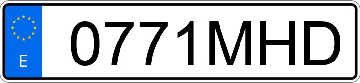 Numer rejestracyjny 0771MHD posiada SKODA OCTAVIA