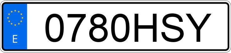 Numer rejestracyjny 0780HSY posiada VOLKSWAGEN GOLF