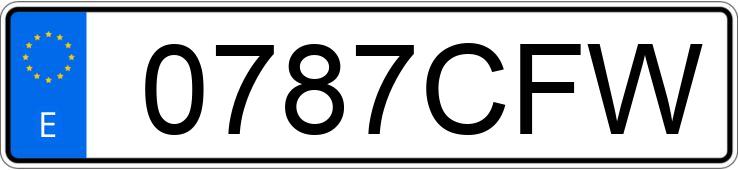The registration number 0787CFW has BMW SERIE 3