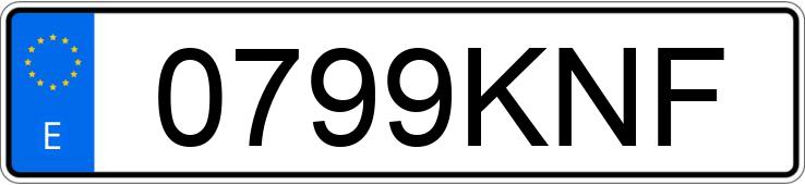 Numer rejestracyjny 0799KNF posiada NISSAN EVALIA