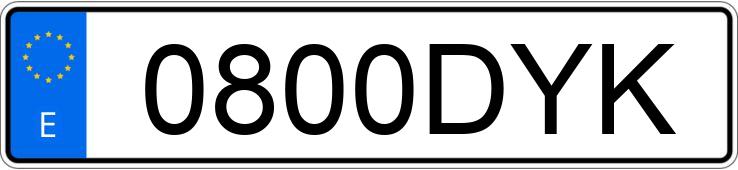 Numer rejestracyjny 0800DYK posiada BMW SERIE 3