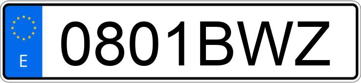 Numer rejestracyjny 0801BWZ posiada VOLKSWAGEN GOLF