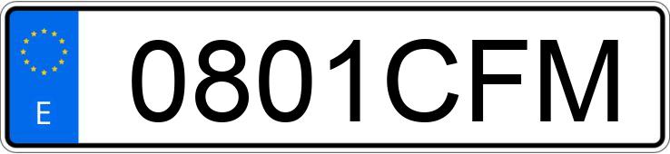 Numer rejestracyjny 0801CFM posiada CHRYSLER PT CRUISER