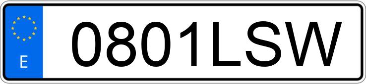 Il numero di registrazione 0801LSW ha BMW SERIE 3