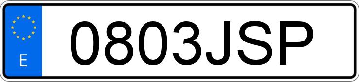 Numer rejestracyjny 0803JSP posiada BMW I8