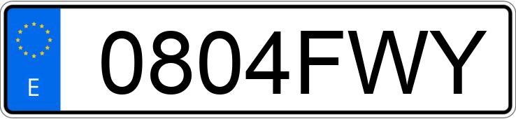 Numer rejestracyjny 0804FWY posiada SEAT IBIZA