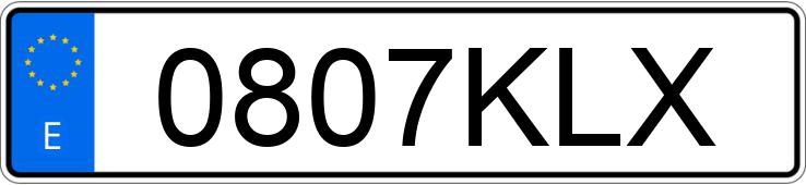 Numer rejestracyjny 0807KLX posiada RENAULT CLIO