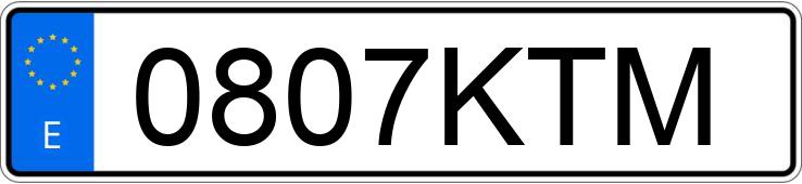 Numer rejestracyjny 0807KTM posiada FORD TRANSIT COURIER