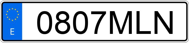 Реєстраційний номер 0807MLN має RENAULT EXPRESS