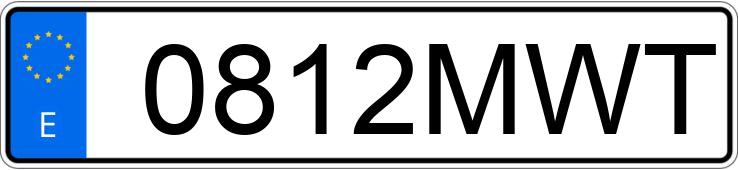 Numer rejestracyjny 0812MWT posiada FORD B-MAX