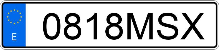 Numer rejestracyjny 0818MSX posiada TOYOTA RAV4