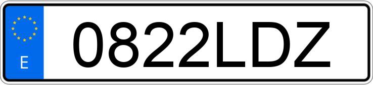 Numer rejestracyjny 0822LDZ posiada VOLKSWAGEN GOLF